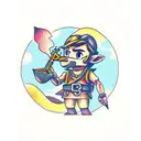 link playing ocarina tattoo design idea