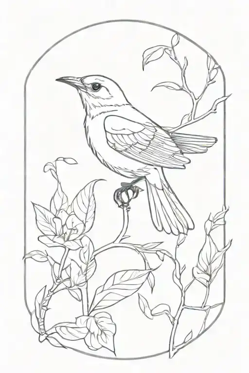 nightingale tattoo design idea