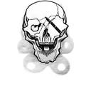 outlaw skull cowboy with revolver tattoo design idea