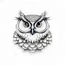 owl skull temp halloween tattoo design idea