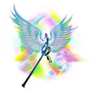 Guitar with wings tattoo design idea