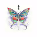 virgo with snake and butterfly  tattoo design idea