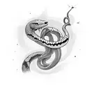 virgo with snake tattoo design idea