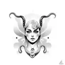 virgo with snake tattoo design idea