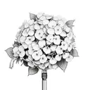 old school microphone surrounded by Hydrangeas  tattoo design idea