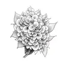 old school microphone surrounded by Hydrangeas  tattoo design idea