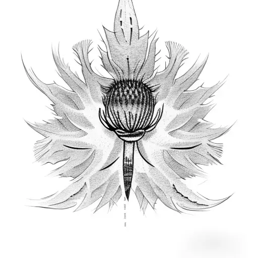 thistle tattoo design idea