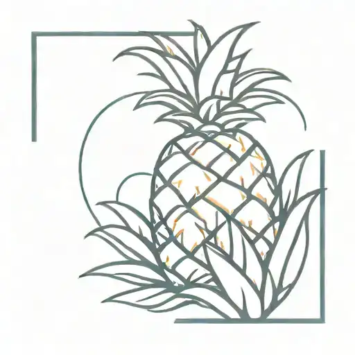 Pineapple tattoo with 21.04.2022 written below it  tattoo design idea
