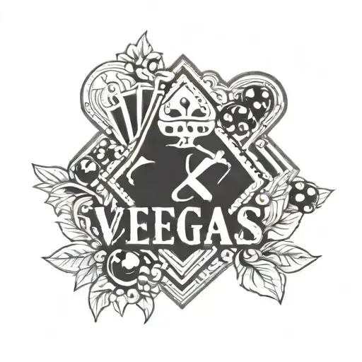 vegas sign with huckleberries tattoo design idea