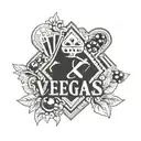 vegas sign with huckleberries tattoo design idea