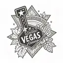 vegas sign with huckleberries tattoo design idea