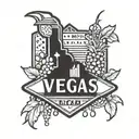 vegas sign with huckleberries tattoo design idea