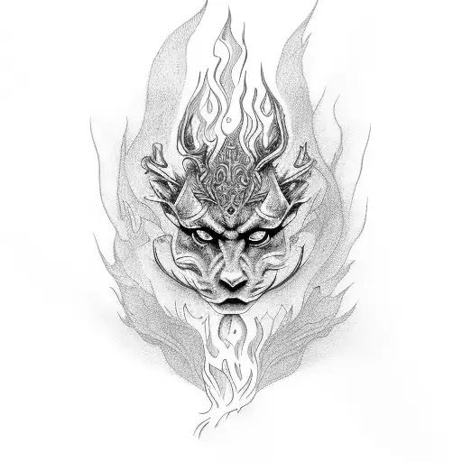 Fire children tattoo design idea