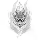 Fire children tattoo design idea