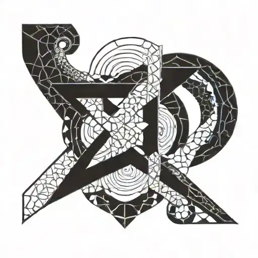 capital A and H overlapping each other representing tattoo design idea