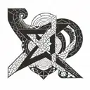 capital A and H overlapping each other representing tattoo design idea