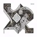 capital A and H overlapping each other representing tattoo design idea