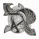 capital A and H overlapping each other representing tattoo design idea