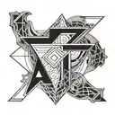 capital A and H overlapping each other representing tattoo design idea