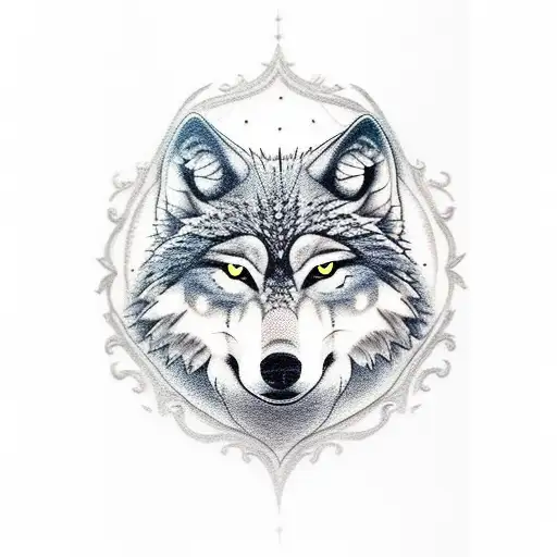 wolf and snow owl thigh tattoo tattoo design idea