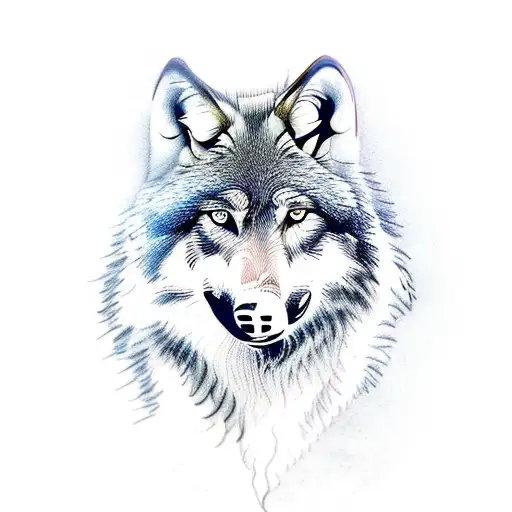 gray wolf tattoo design idea