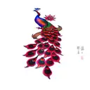 Ruby Red Peacock  tattoo design idea