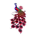 Ruby Red Peacock  tattoo design idea