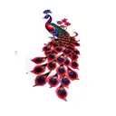 Ruby Red Peacock  tattoo design idea