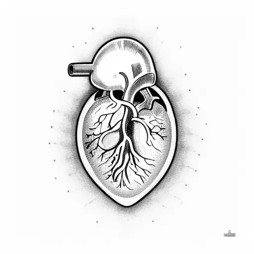 human heart inside a cocktail rocks glass tattoo design idea