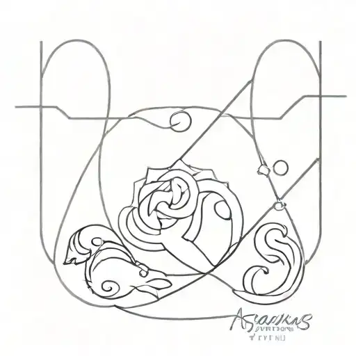 Aquarius Leo Scorpio Gemini zodiac sign tattoo design idea
