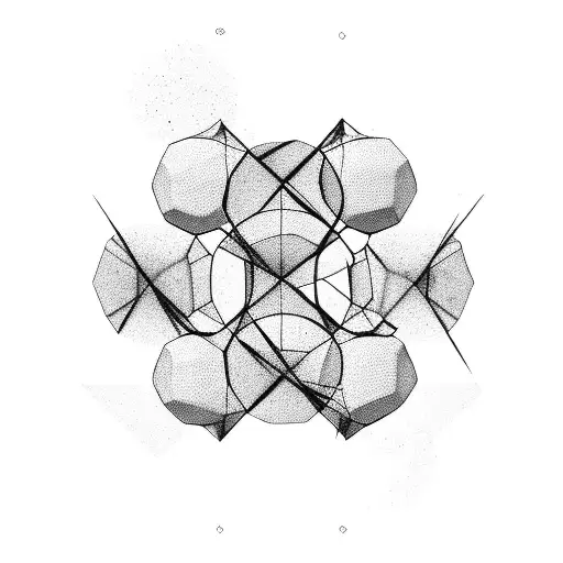 concentric hexagon tribal tech minimalist tattoo design idea