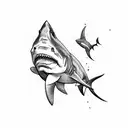 shark darts tattoo design idea