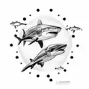 shark darts tattoo design idea