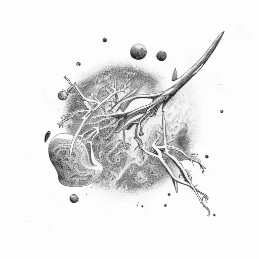 ash branch scale cosmic  tattoo design idea