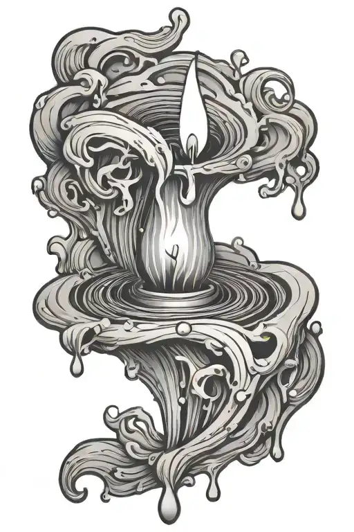 a melting candle burning tattoo design idea