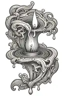 a melting candle burning tattoo design idea