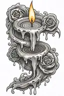 a melting candle burning tattoo design idea