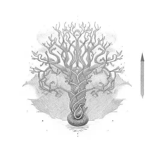 Jörmungandr hax tree tattoo design idea