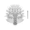 Jörmungandr hax tree tattoo design idea