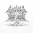 Jörmungandr hax tree tattoo design idea