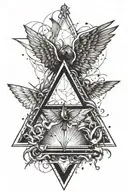Triangle and fallen angel tattoo design idea