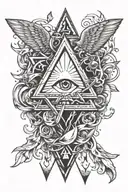 Triangle and fallen angel tattoo design idea
