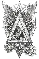 Triangle and fallen angel tattoo design idea