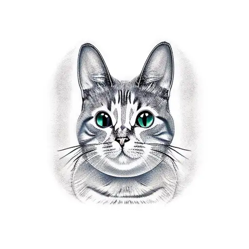 anime cat eat mushrooms  tattoo design idea