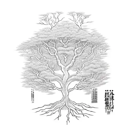A tree with branches made of open books, symbolizing knowledge and growth tattoo design idea
