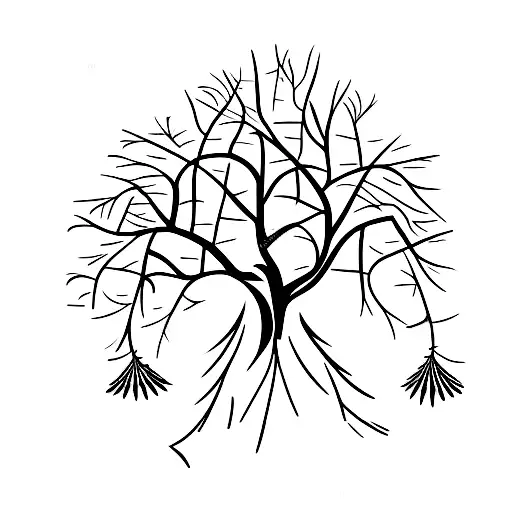 A tree with branches made of open books, symbolizing knowledge and growth tattoo design idea