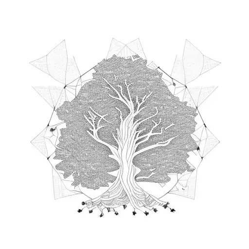 A tree with branches made of open books, symbolizing knowledge and growth tattoo design idea