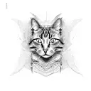 cat with ak tattoo design idea