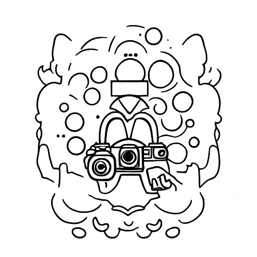 ghost with a camera tattoo design idea