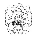 ghost with a camera tattoo design idea